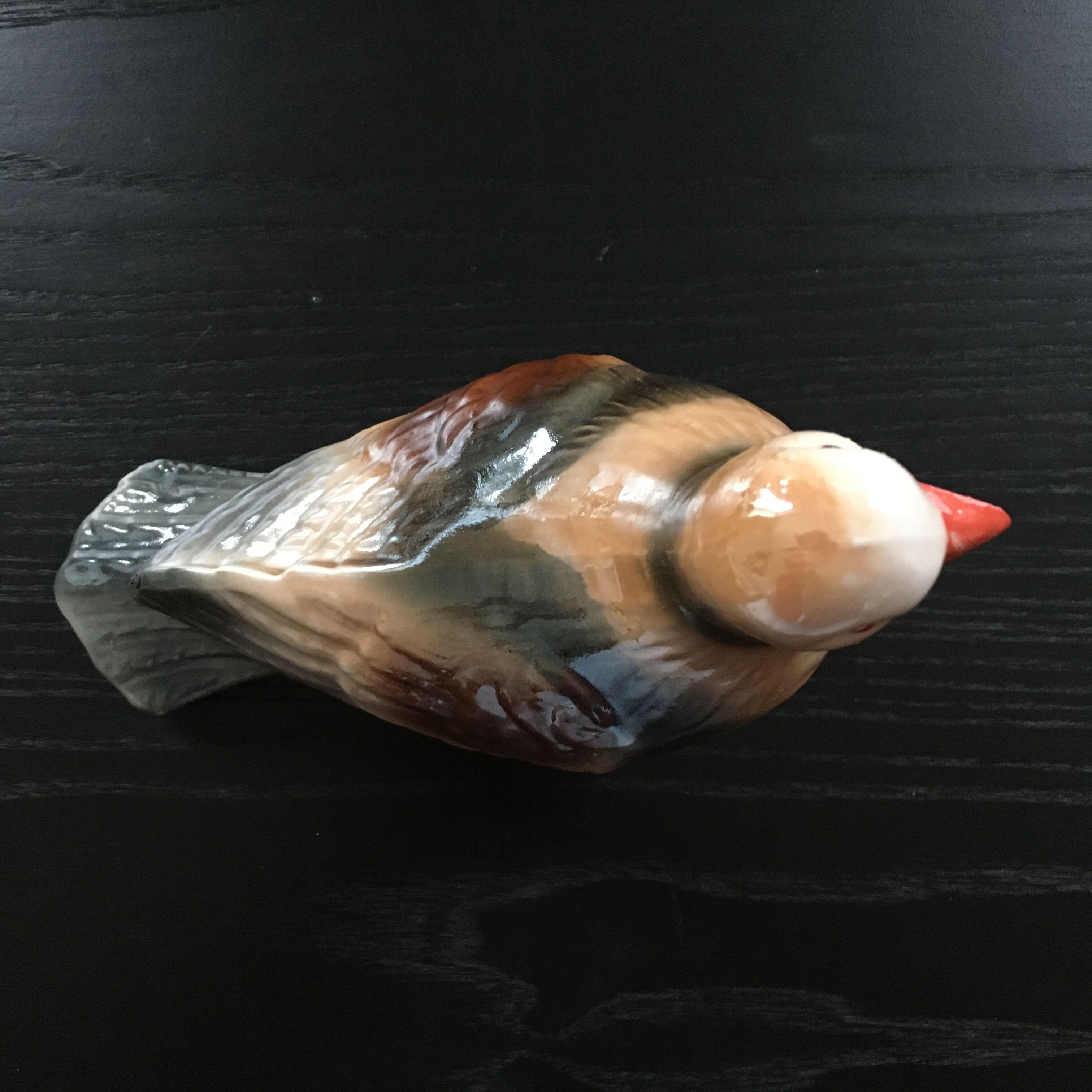 Oiseau céramique irisée