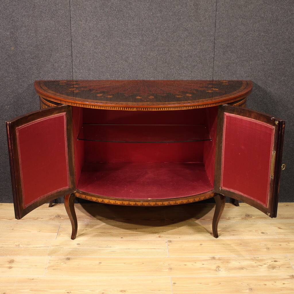 20th Century Inlaid Half Moon Sideboard