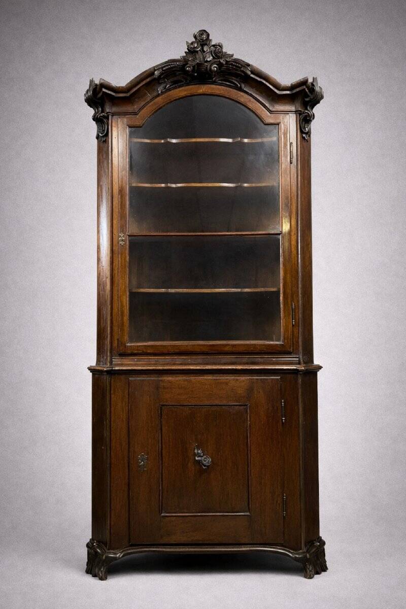 Bibliothéque d'angle époque Napoléon III en acajou