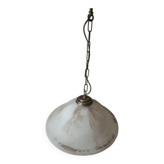 Suspension style art déco verre marmoréen