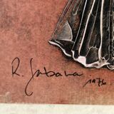 Lithograph: young woman coming out of the bath