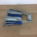 Blue and white folding camping stool, 50s