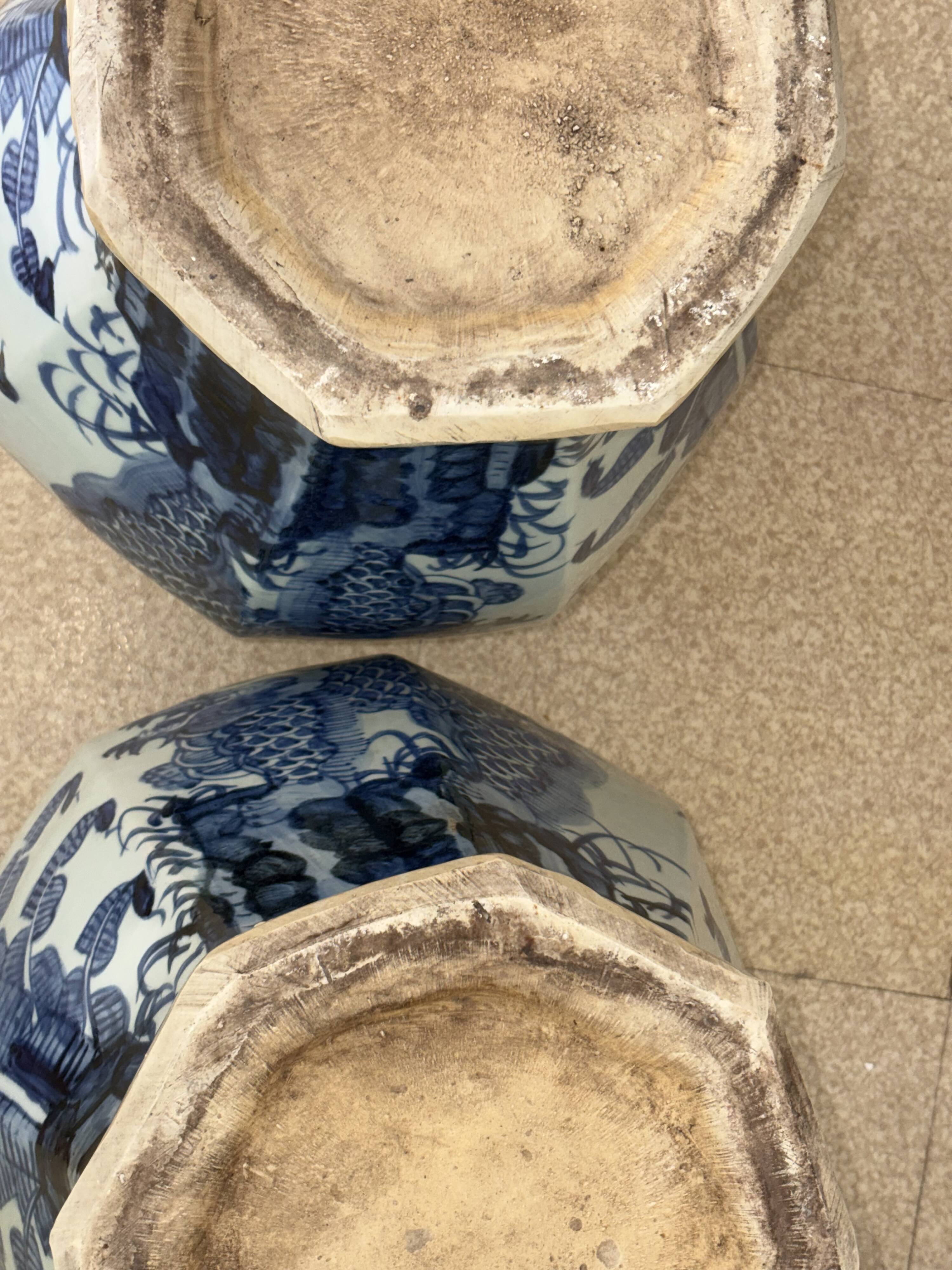 China - pair of covered porcelain vases with decoration