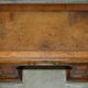 Victorian antique partner's desk in veined walnut with a leather top.