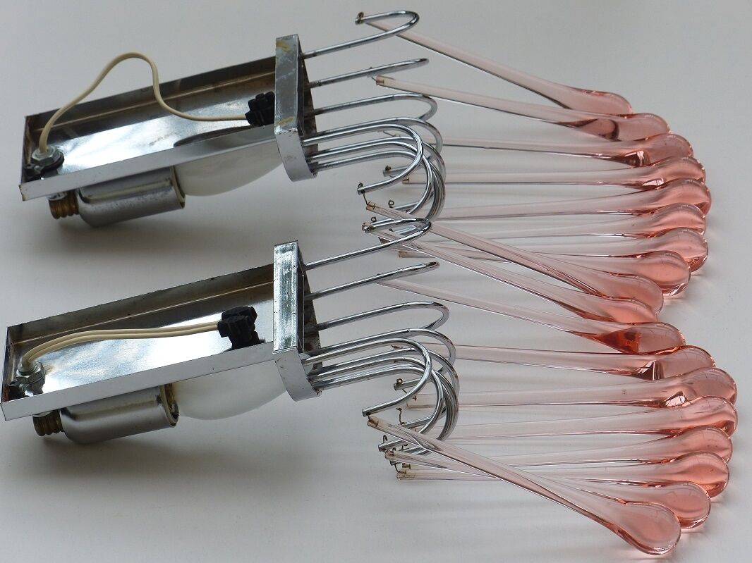 Sconces vintage roses in glass blowing and brainwashing of Murano