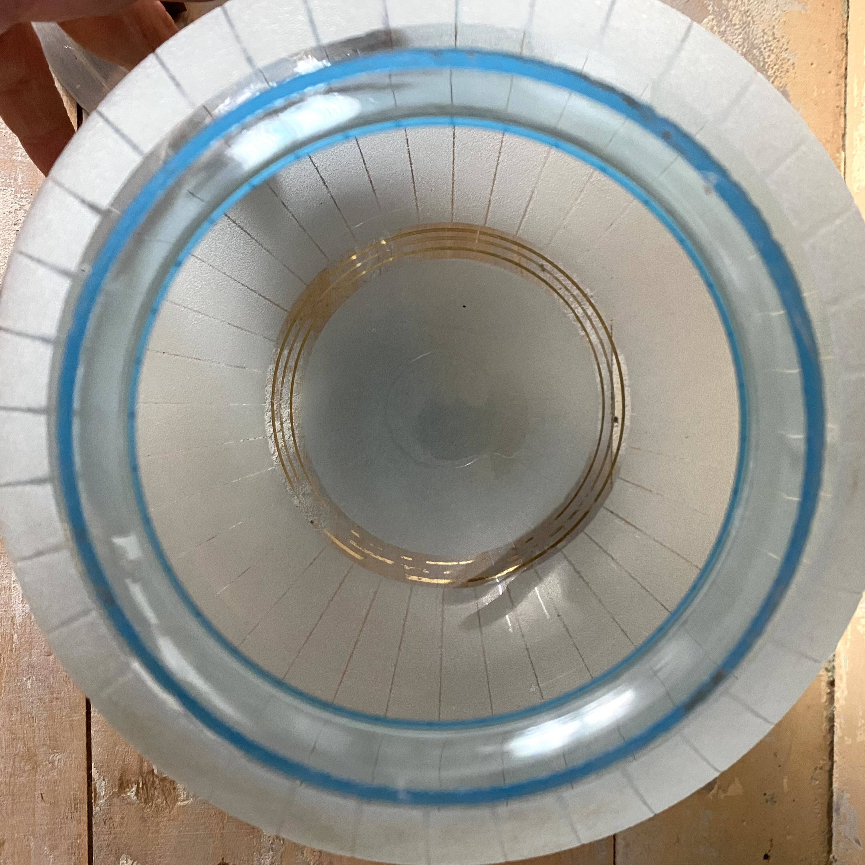 Art Deco blue granite and gold ball ceiling light