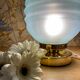 Vintage table lamp globe in blue frosted glass