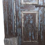 Ancienne porte indienne en vieux teck pièce et patine d'origine