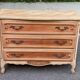 Bibus Louis XV commode renovated in raw solid wood and marquetry.