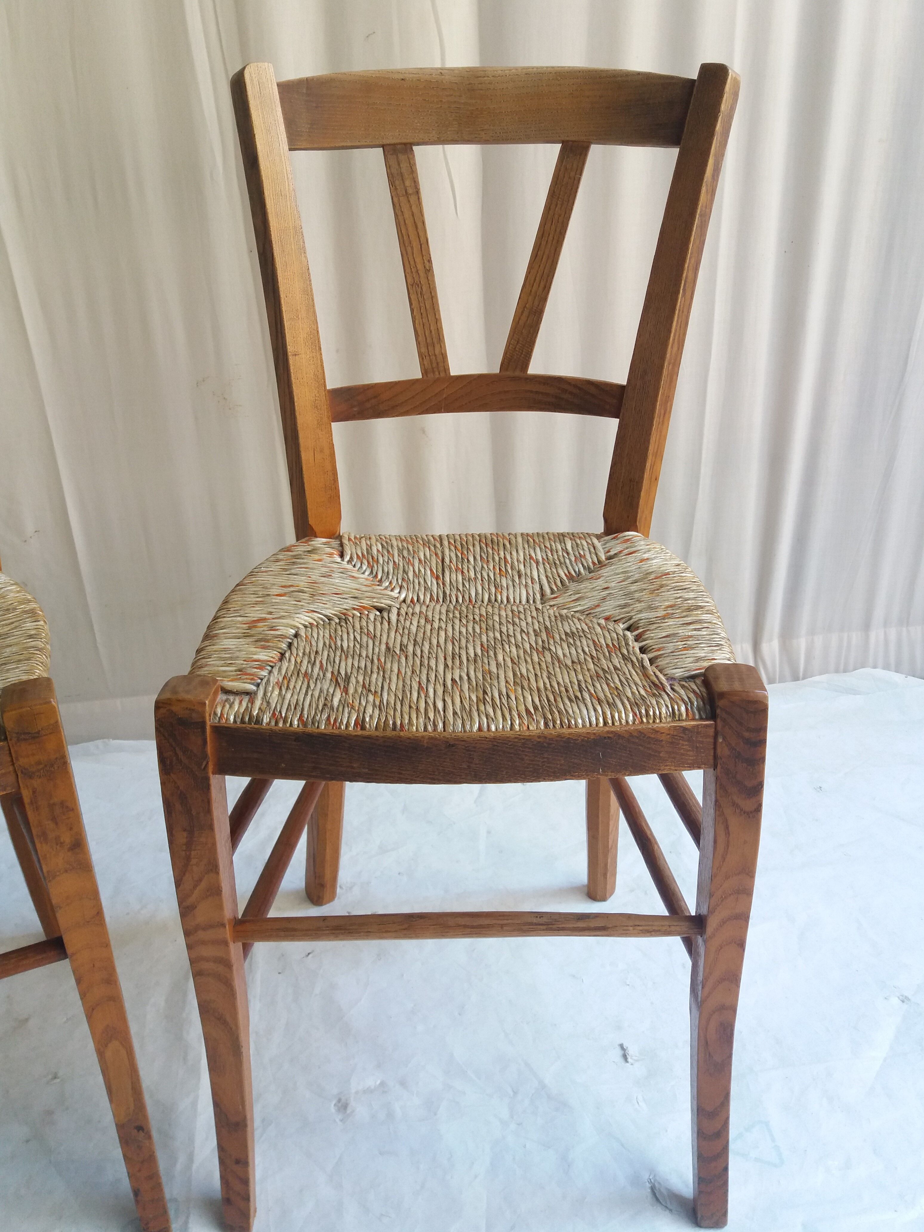 Pair of old paillees chairs