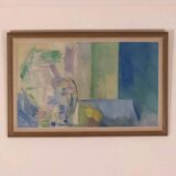 Original Swedish Oil on Canvas – “Still Life in Blue and Green”