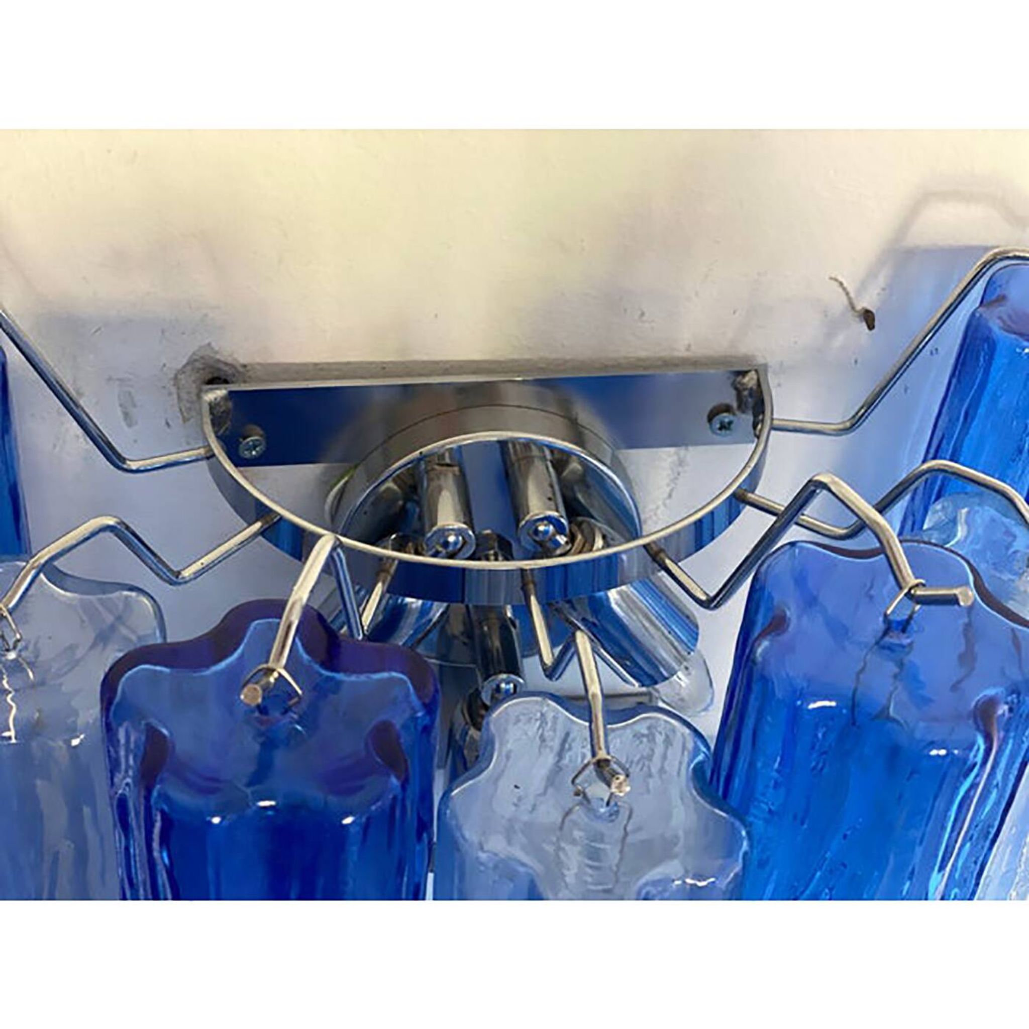 Contemporary Blue Bicolor “Tronchi” Wall Sconce in Venini Style
