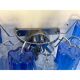 Applique murale contemporaine bicolore bleue "Tronchi" dans le style Venini