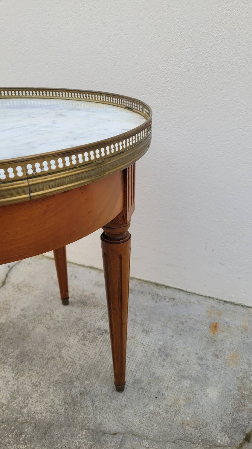 Antique Louis xvi style white marble hot water bottle coffee table