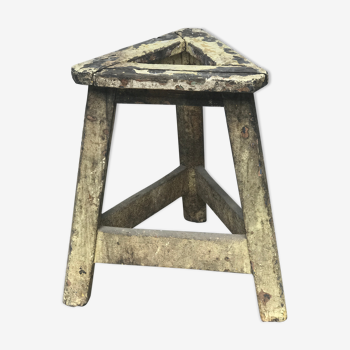 Wooden farm stool