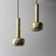 Pair of suspensions "Guldpendel" vintage brass by Vilhelm Lauritzen for Louis Poulsen