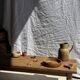Mini cup, saucer or egg cup in teak H5 D5