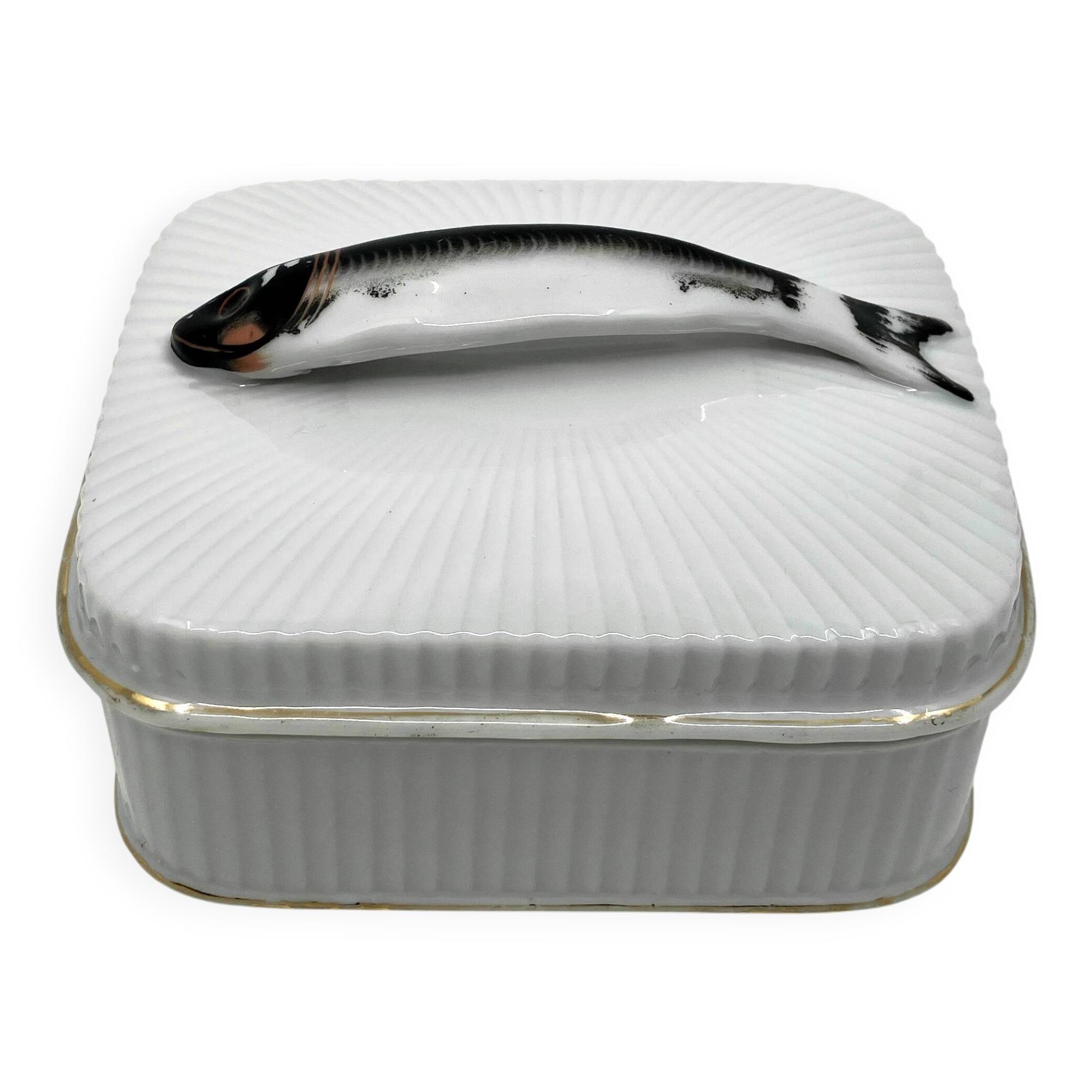 Boîte à sardines Art Déco en porcelaine • Circa 1904-1918
