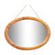 Miroir ovale vintage en osier