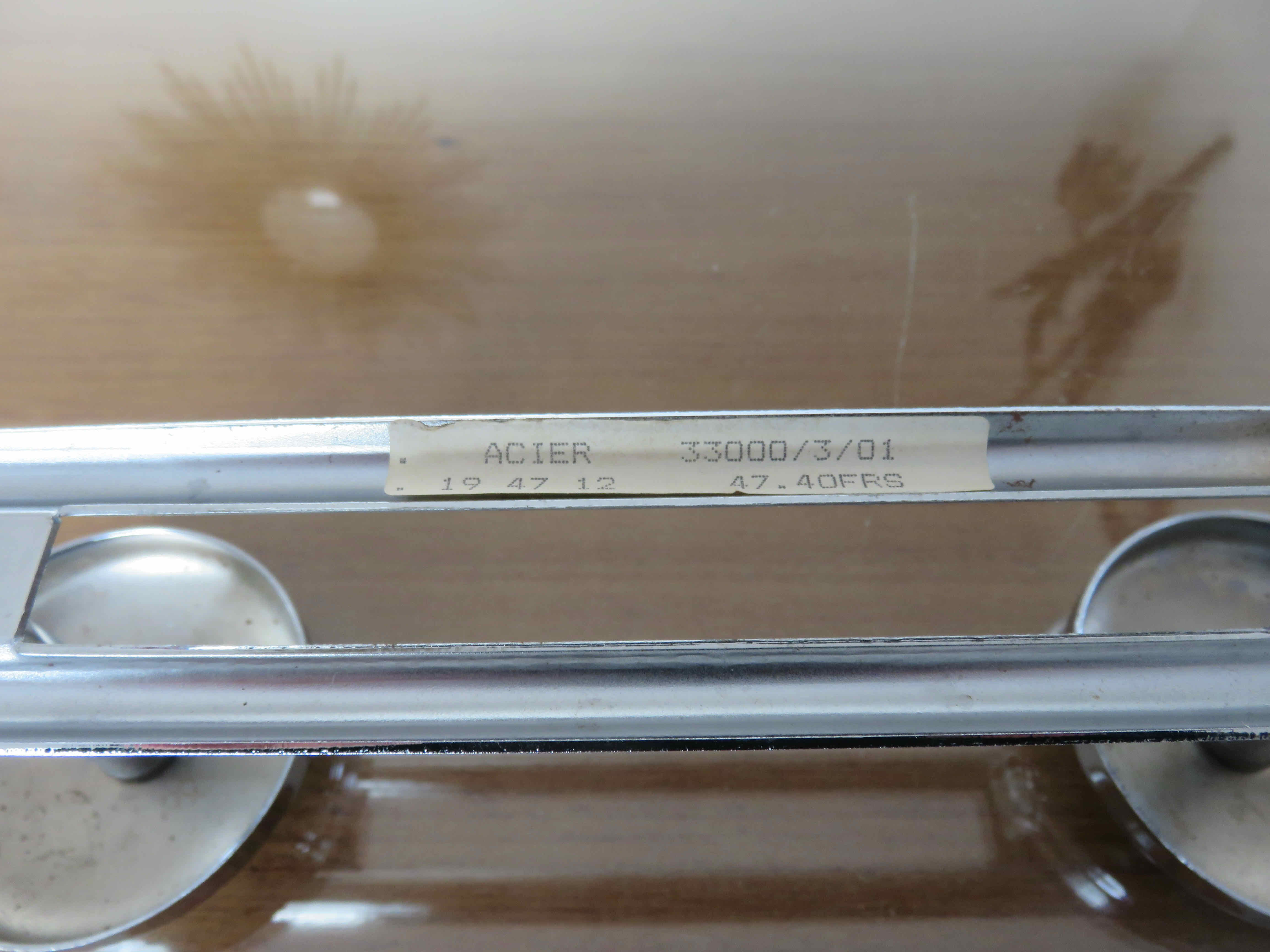 Coat rack in chromed steel 3 hooks 70s