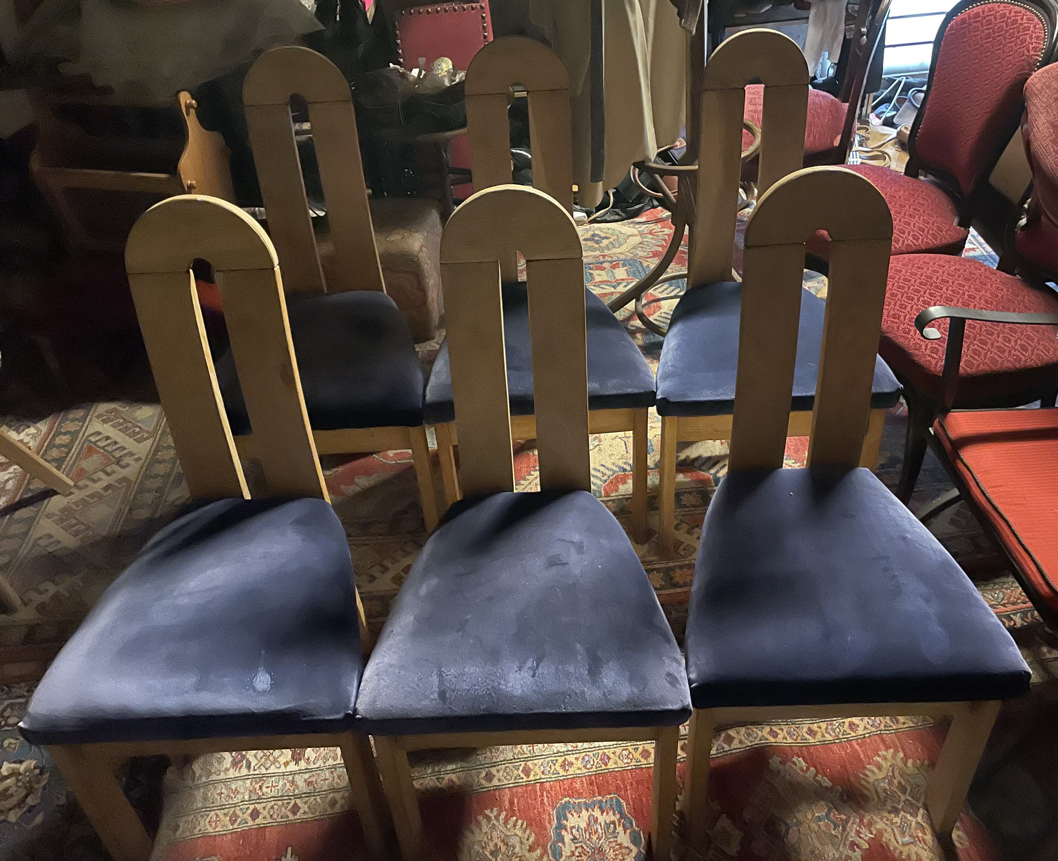 6 vintage brutality chairs