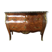Commode de style Louis XV en marqueterie bois de rose