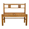 2-seater bench in wood & canework 1940/1950