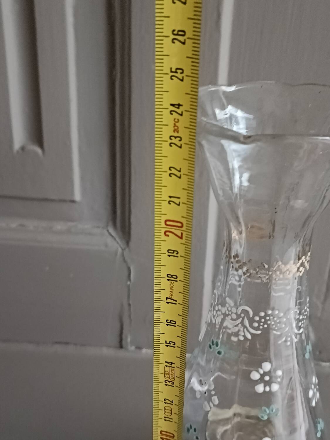 Pair of enameled glass vases