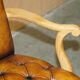 Restored Chesterfield Art Deco 1920 office chair in leather and walnut.