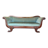 Vintage aqua baroque armchair / Biedermeier / sofa