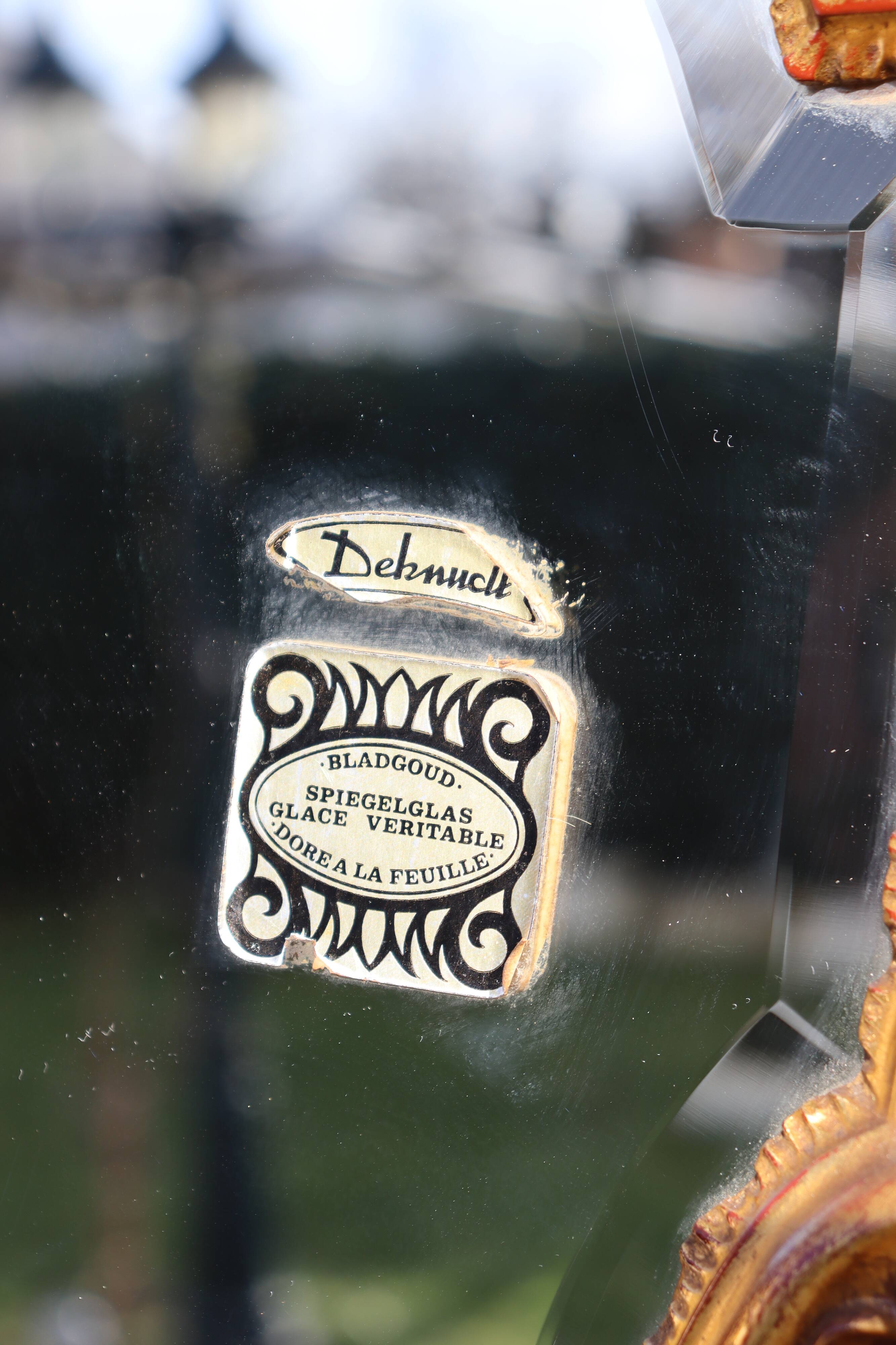 Deknudt, Vintage golden mirror Louis XV style   48x93cm