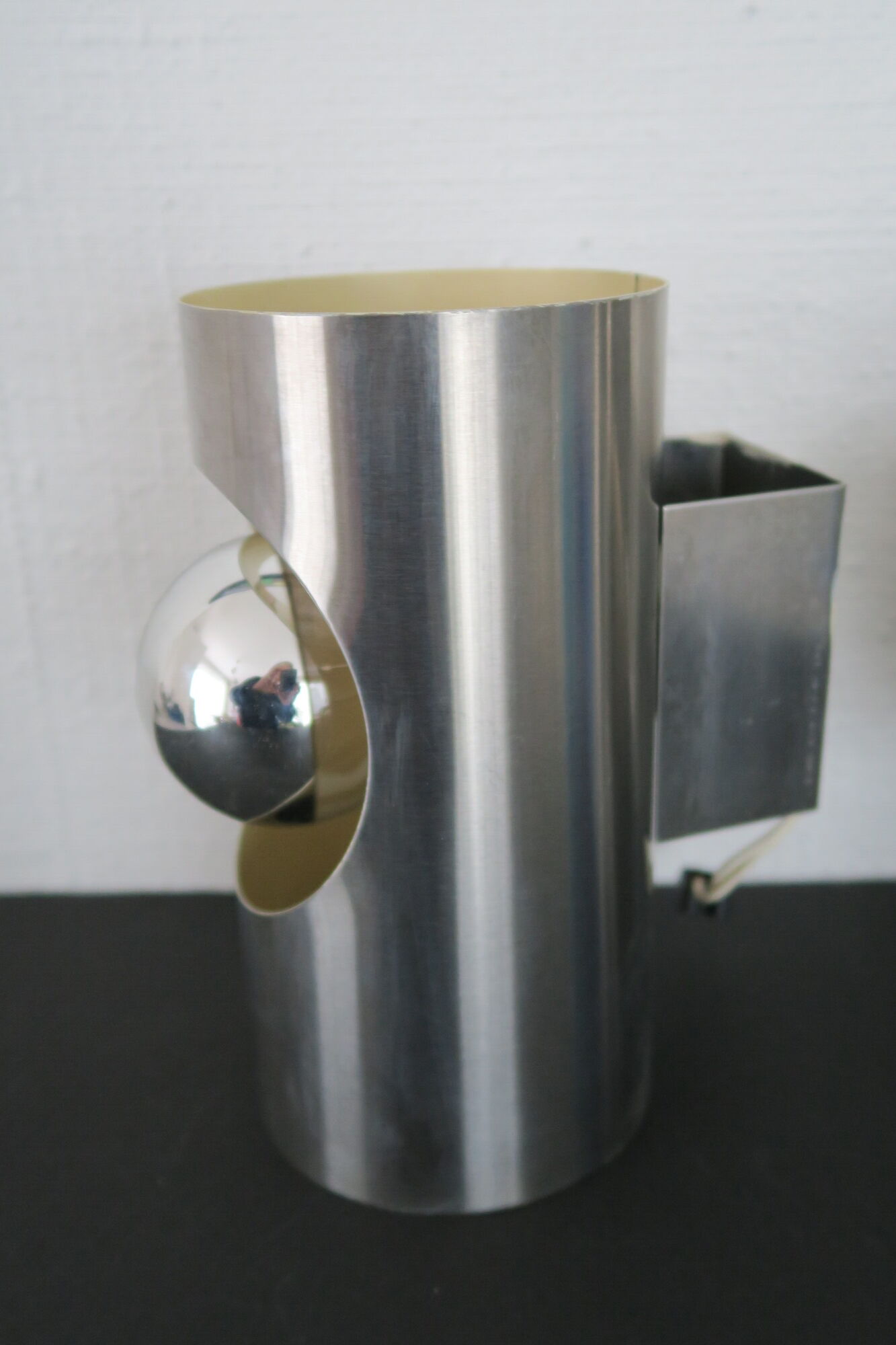 Paires appliques  tubes vintage 1970 inox satiné