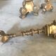 Lot de 3 bougeoirs tripodes en bronze doré