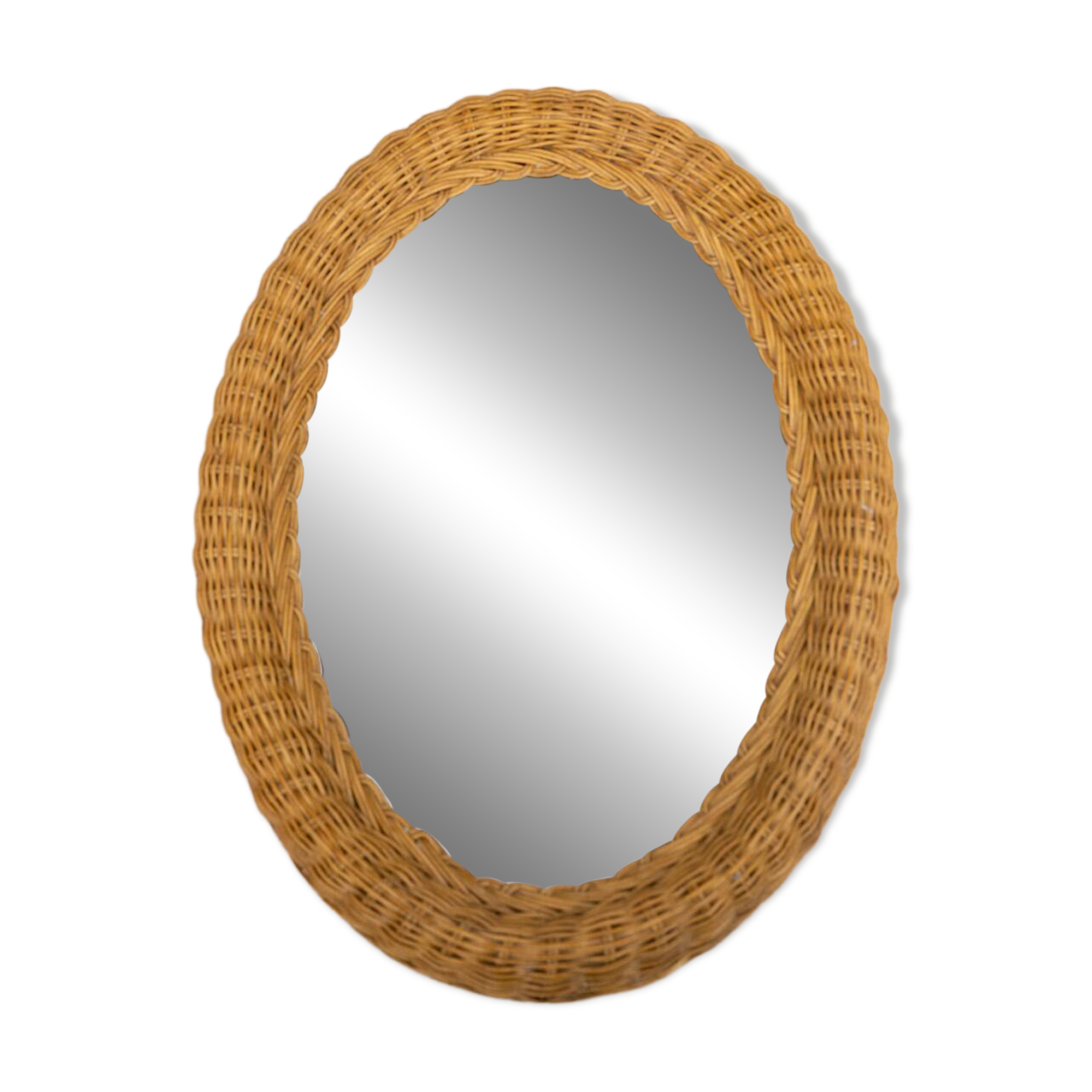 Miroir en osier ovale