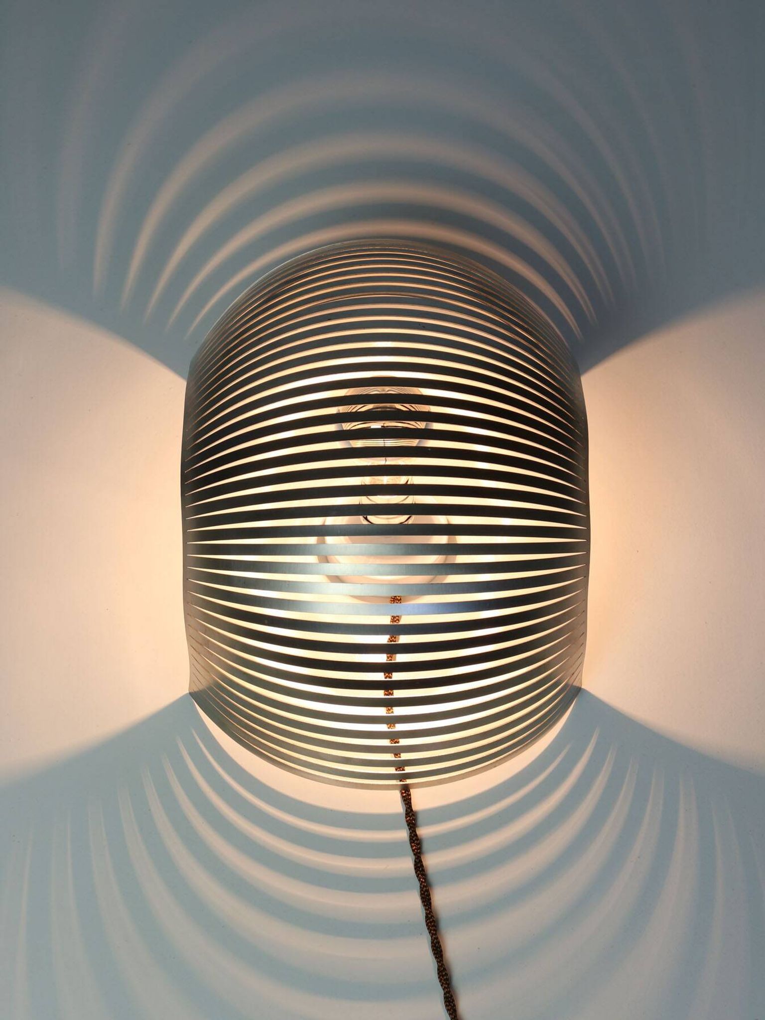 Vintage modernist stainless steel wall or table lamp