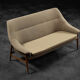 Vintage mid-century modern Scandinavian 2-seater brown fabric sofa Grace by Ikea, 1961.