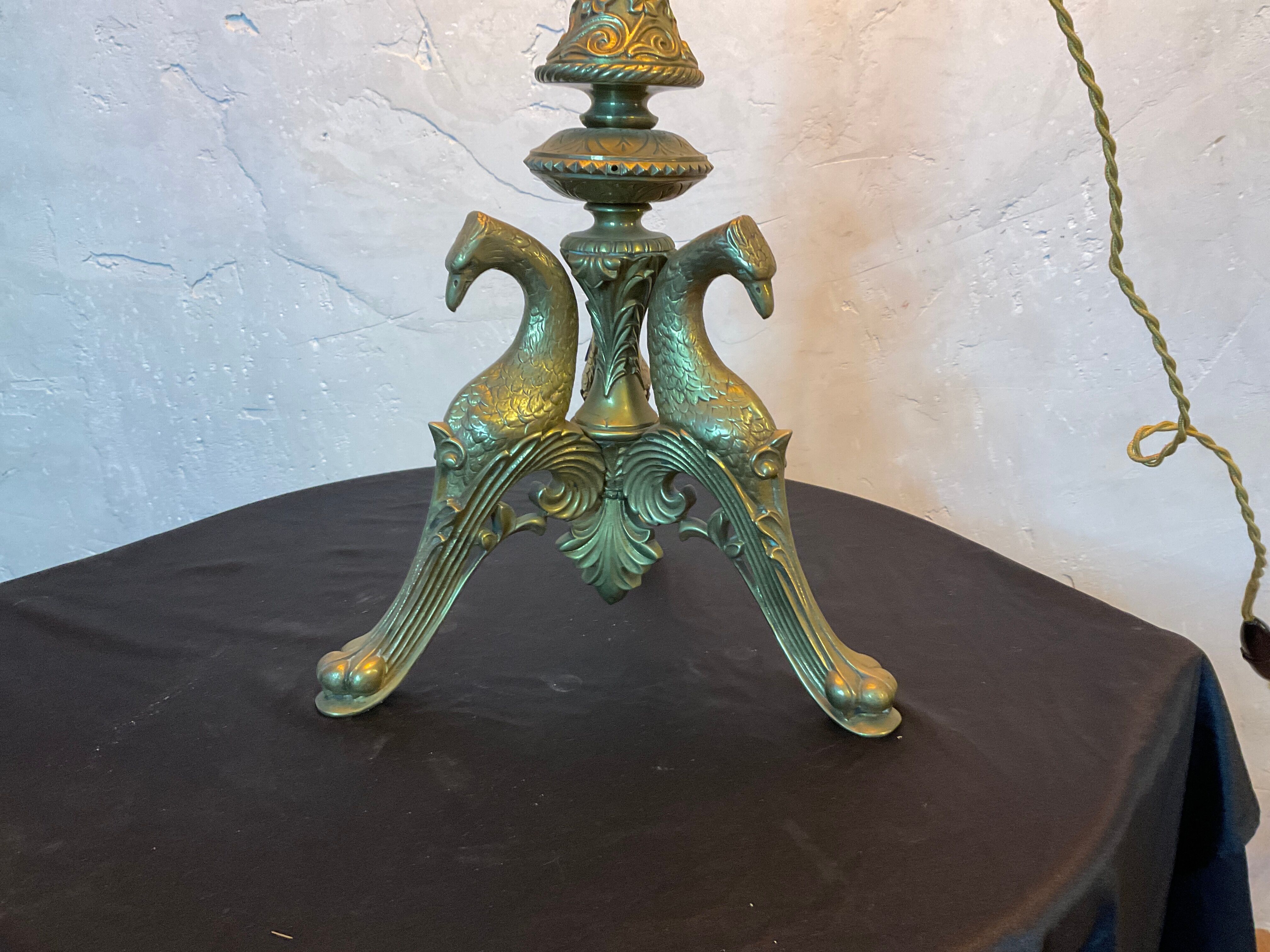 Lamp pique candle bronze tripods decoration eagle