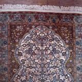 Handmade cashmere wool and silk rug 183x123cm