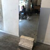 Mirror on foot 1970 travertine