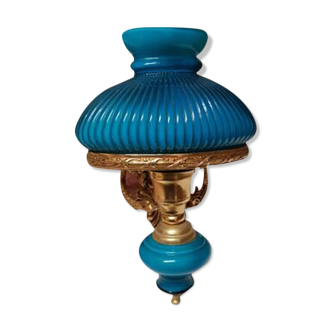 Blue brass and opaline aplique