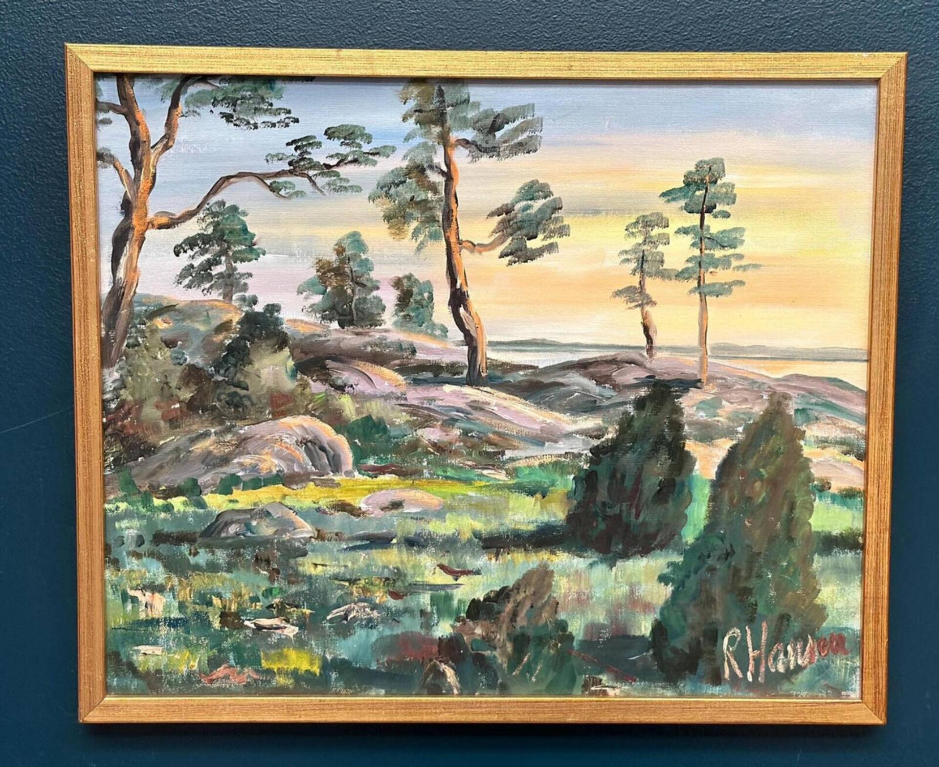 Original Mid 20th Century Painting – Rita Hansen (Oslo, 1924) – Framed