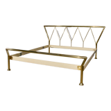 Double bed frame in brass lipparini 1970