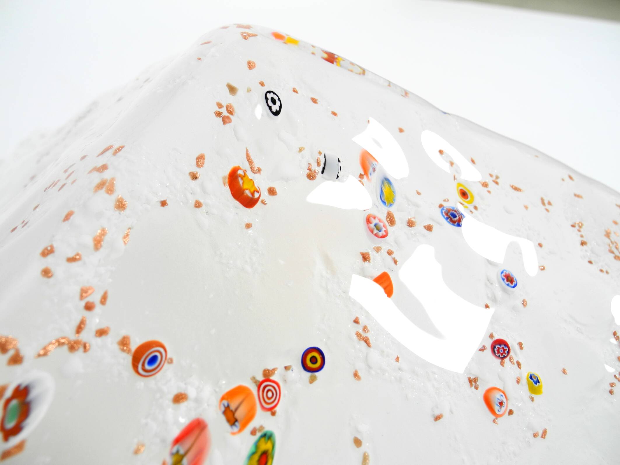 Post Modern Murano glass triangle ceiling lamp by Sylcom, Italy, 1985