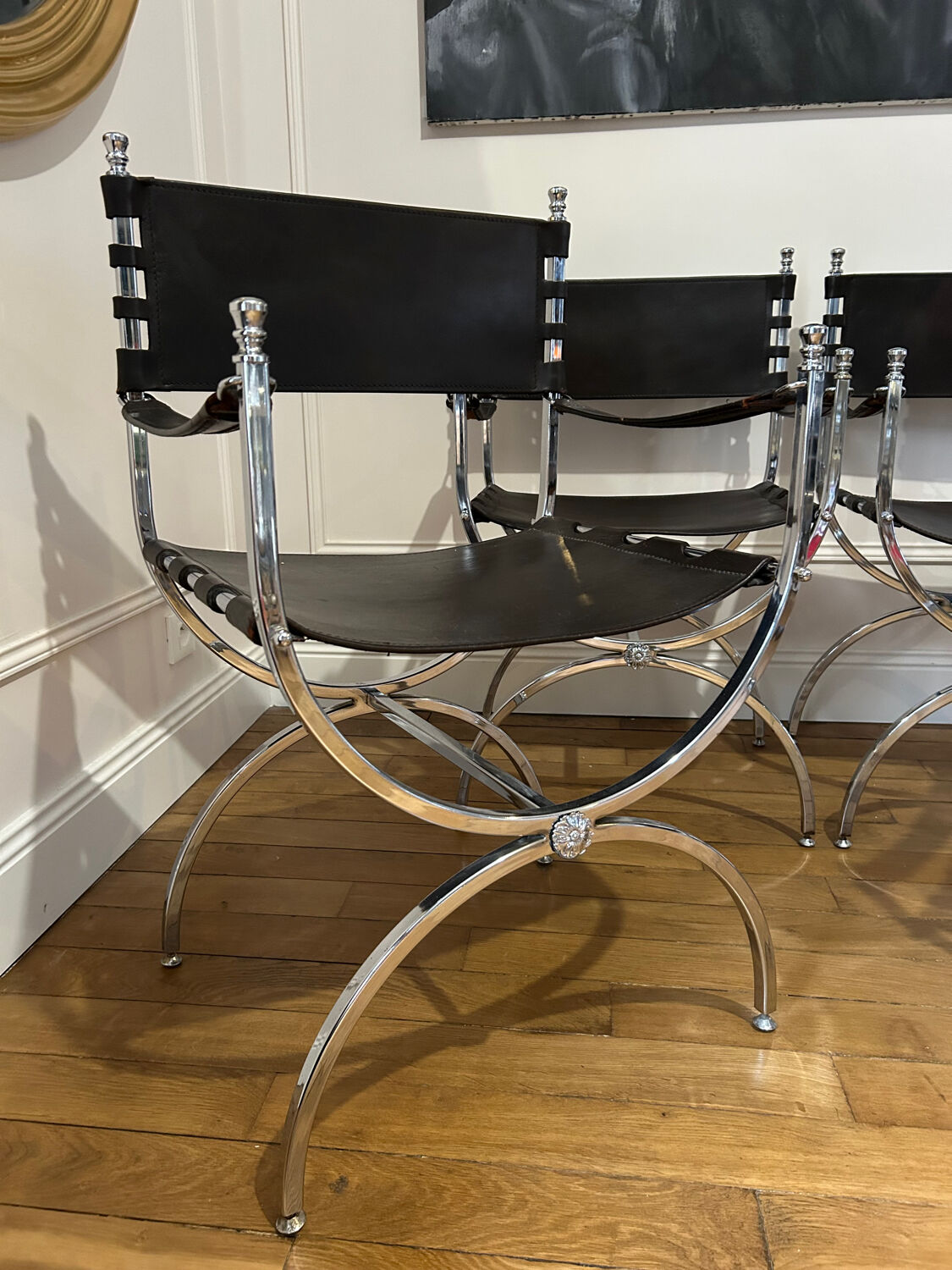 4 Chairs Maison Jansen “Savonarola”