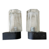 Pair of vintage Glashütte Limburg wall lights