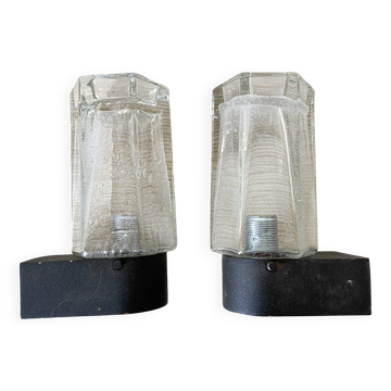 Paire d'appliques vintage  Glashütte Limburg