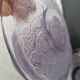 Moulded glass dessert plates – floral pattern – 1930s–1950s