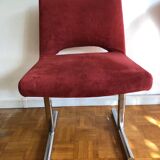 Paire de chaises rouges design Georges Frydman