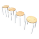 Set of 4 industrial style wood and metal stools