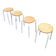Set of 4 industrial style wood and metal stools